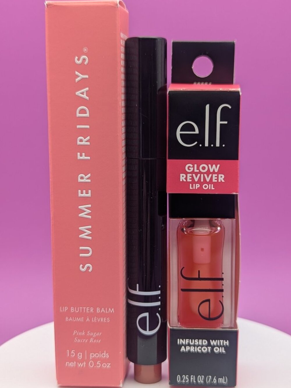 Summer Fridays Pink Sugar + elf Pout Clout & Glow Reviver Lip Oil VGC All Pink